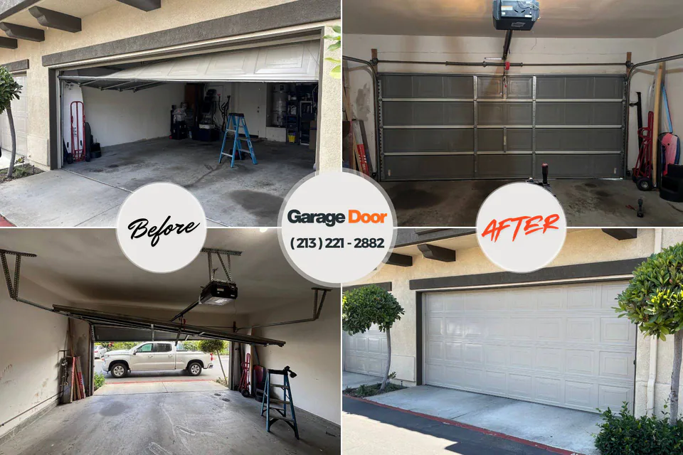 Before and after: garage door repair East Highland Park, VA